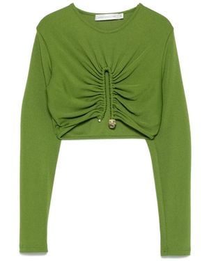 Christopher Esber Geripptes Cropped-Top mit Raffungen - Grün