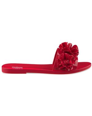 Melissa Babe Springtime Floral-Detail Slides - Red