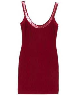 Hervé Léger Sequin Strap Mini Dress - Red