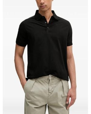 KARL LAGERFELD Logo-Tape Polo Shirt - Black