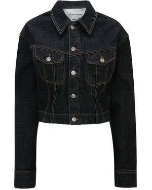 Victoria Beckham Button-Fastening Denim Jacket - Black