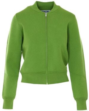 Essentiel Antwerp Embroidered Knitted Bomber Jacket - Green