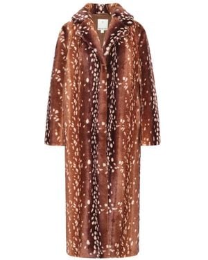 Unreal Fur Sami Mantel Aus Faux Fur Mit Hirsch-Print - Rot