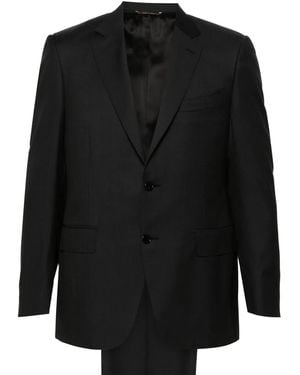 Canali Herringbone-Pattern Suit - Black
