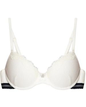 Emporio Armani Lace-Trim Bra - White