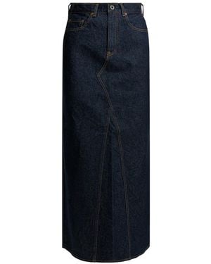 Kapital Denim Pencil Midi Skirt - Blue