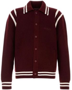 Gucci Logo-Embroidered Wool Cardigan
