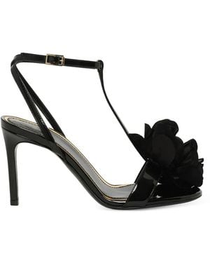 Lanvin Sandalias Con Apliques Florales - Negro
