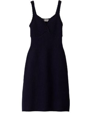 Miu Miu Gestricktes Kleid Mit Logo - Blau