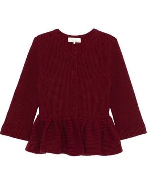 LIBEROWE Peplum-Hem Cardigan - Red