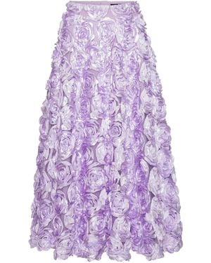 ROTATE BIRGER CHRISTENSEN Falda midi con aplique de rosa - Morado