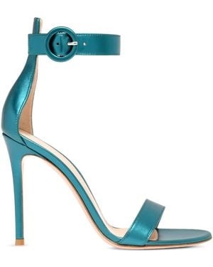 Gianvito Rossi Buckle-Detail Ankle-Strap Sandals - Blue
