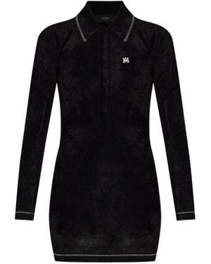 Amiri Ma Velvet Knit Dress - Black