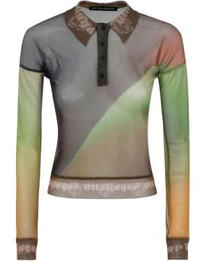 OTTOLINGER Mesh-Panel Polo Shirt - Green