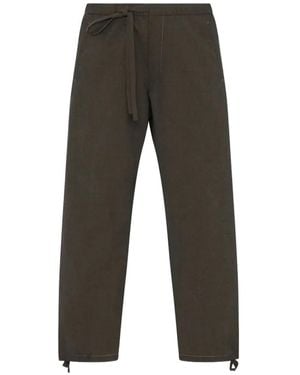 6397 Drawstring-Waist Straight-Leg Trousers - Grey