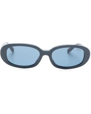 Polo Ralph Lauren Lunettes De Soleil À Monture Ovale - Blue
