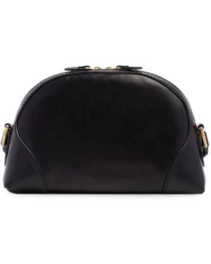 The Bridge Magda Curved Leather Shoulder Bag - Black