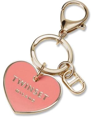 Twinset Logo-Embossed Keychain - Pink