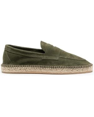 SCAROSSO Diego Jute-Sole Suede Espadrilles - Green