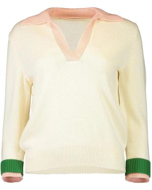 Oscar de la Renta Pull Colour Block À Col V - Neutre