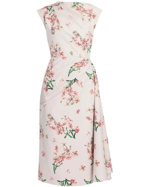 Erdem Floral-Print Draped Dress - White