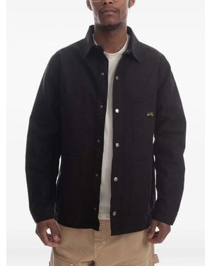 Stan Ray Patch-Pocket Button-Front Jacket - Blue