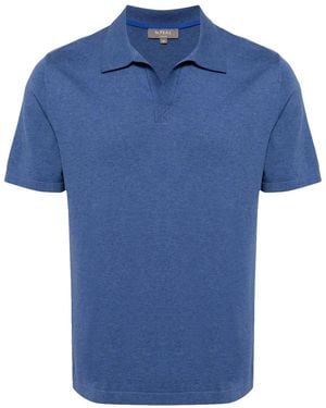 N.Peal Cashmere ファインニット ポロシャツ - ブルー
