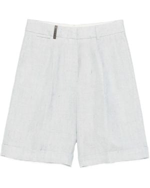 Peserico Cuffed Tailored Shorts - White