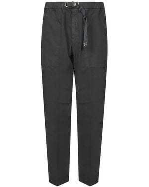 White Sand Belted Ripstop Trousers - Black