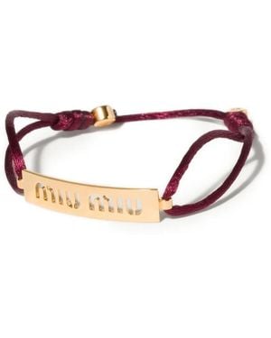 Miu Miu メタル＆コード ブレスレット - ピンク