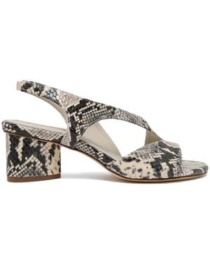 Vic Matié K16 Drop Snakeskin-Effect Slingback Sandals - White