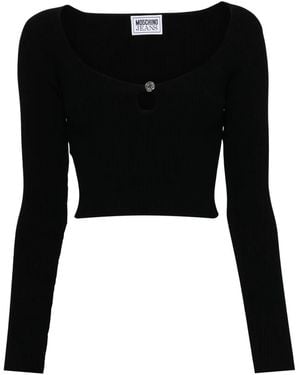 Moschino Ribbed-Knit Top - Black