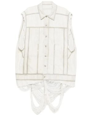 Rick Owens Veste En Jean Jumbo Worker - White
