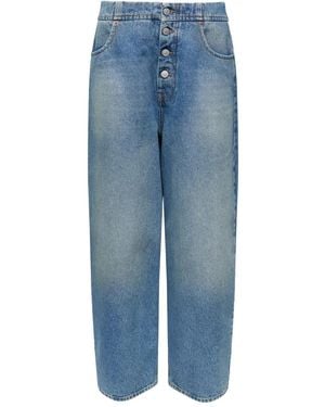 MM6 by Maison Margiela Button Five-Pocket Jeans - Blue