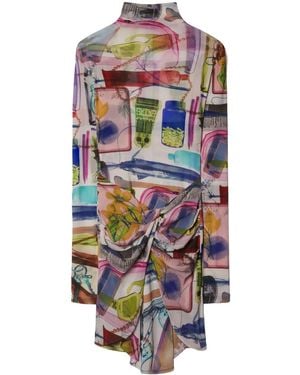 Off-White c/o Virgil Abloh X-Ray-Print Twist-Detail Minidress - White