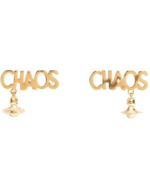 Vivienne Westwood Chaos Orb-Pendant Stud Earrings - Metallic