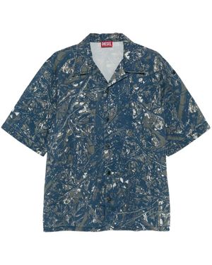 DIESEL S-Lint abstract-print short-sleeve shirt - Blau