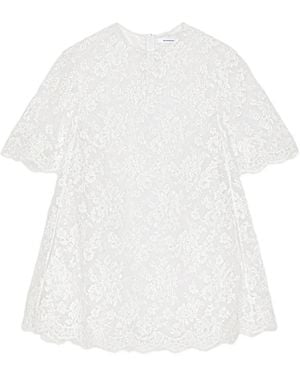 Givenchy Robe Courte À Cape En Dentelle Florale - Blanc