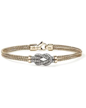 John Hardy Pulsera Love Knot en oro amarillo de 14 ct con diamantes - Blanco