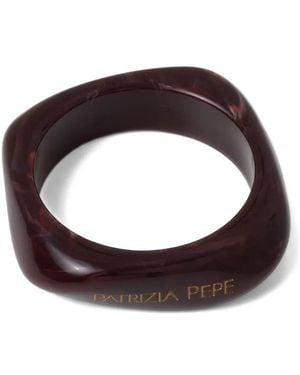 Patrizia Pepe Nature Soul Marble-Effect Logo-Print Bracelet - Brown