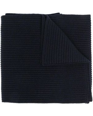 Brioni リブニット スカーフ - ブルー