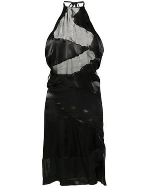 Feben Spiral Paneled Midi Dress - Black