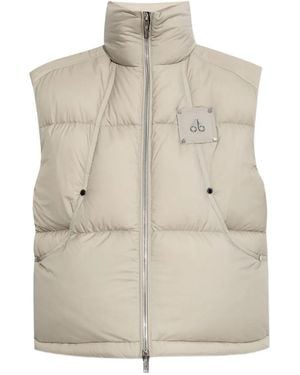 Moose Knuckles Quilted Logo-Plaque Vest - Natural