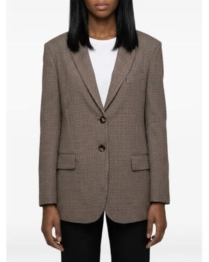 SUTTON NEW YORK Blazer Droit À Carreaux - Brown