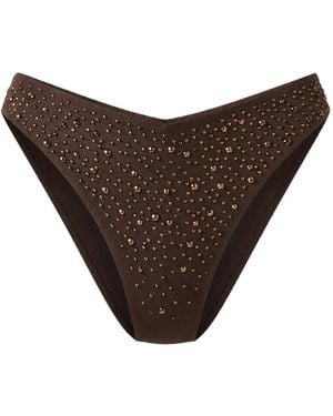 Guess Slip Bikini Con Cristalli - Marrone