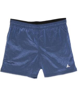 ROA Helder Logo-Print Shorts - Blue