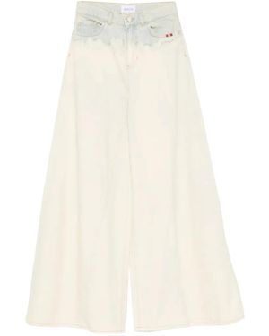 AMISH Carly Bleached Wide-Leg Jeans - White