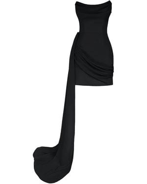 POST MERIDIEM Corsage-Minikleid Mit Chiffonzug - Schwarz