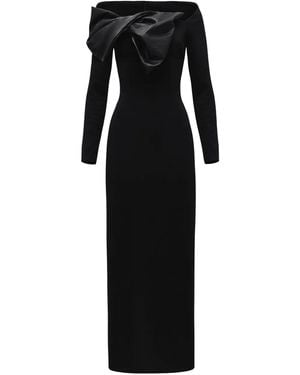 Lika Bow-Embellished Dress - Black