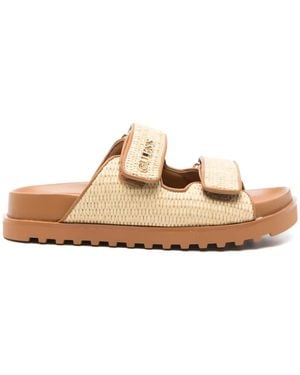 Guess Raffia-Detail Sandals - Multicolour